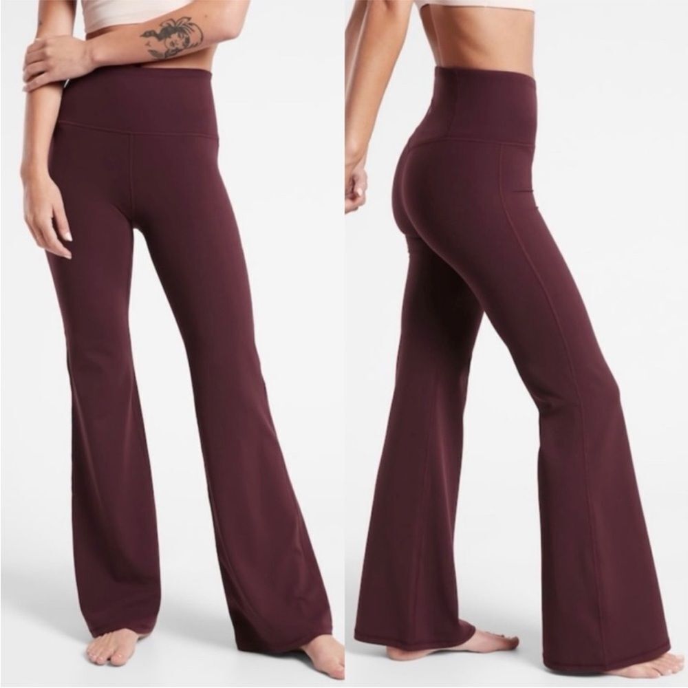 Athleta Alation Flare Burgundy Pants  Women Size S